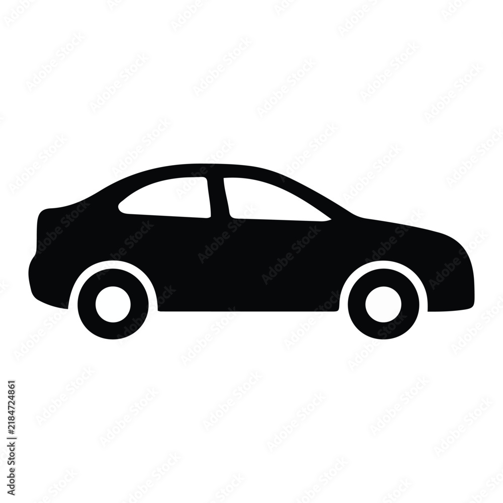 Naklejka premium black car isolated on white
