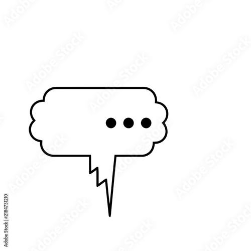 Speech bubble with dots and jagged tail