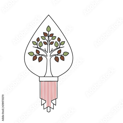 Stylized tree inside a leaf shape
