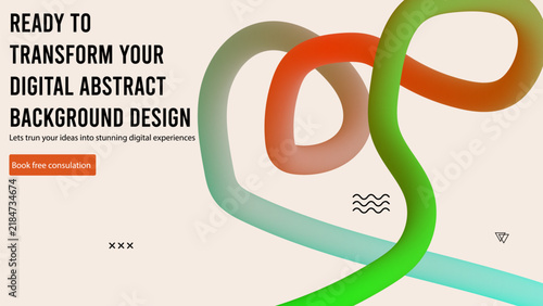 Abstract Wave Background with Flowing Colorful Ribbons. Dynamic Gradient Lines Creating Modern Fluid Motion Design with Vibrant Rainbow Curves and Geometric Shapes.