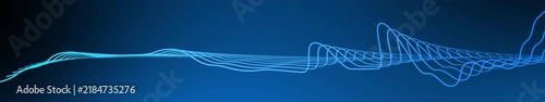 abstract waveform pulsating energetic blue background, visualizing sound frequency or data flow dynamic motion.
