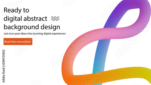 Pink abstract gradient lines shapes. 3D Waves Pattern on pink Background. Dynamic Fluid lines illustration