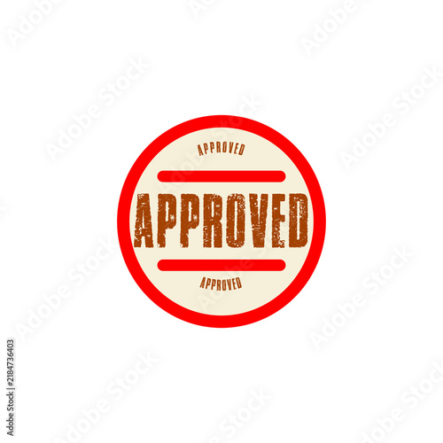 фотографія Red approved circular stamp with bold text