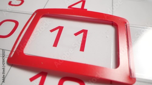 January to December calendar. An animated monthly calendar with page turns in trendy Cloud color. Close-up of flipped calendar page against green screen. Time concept.4k video graphic motion