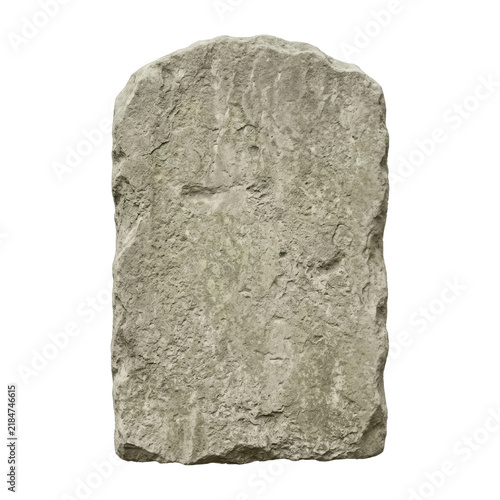 Plakat 흰색 배경의 빈 고대 석비