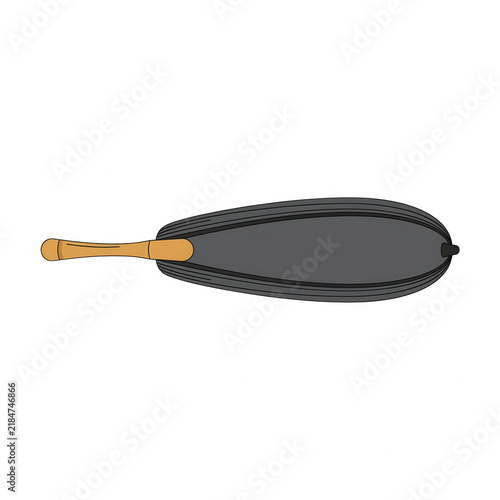 검은색 럭비공 모양의 가방 또는 케이스 일러스트