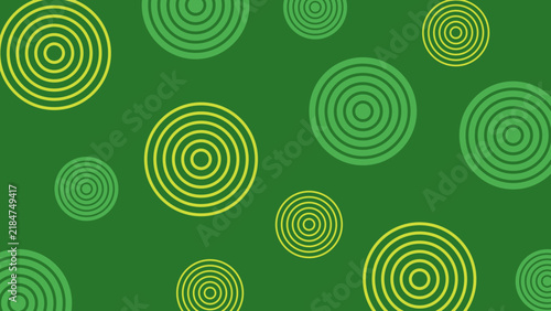 Vibrant green and yellow concentric circles creating an abstract, dynamic visual pattern, ideal for modern graphic backgrounds and digital design projects and creative content