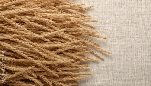 Textured Rustic Pampas Grass Banner on Linen