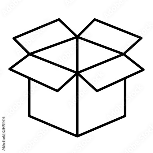 open box line icon with editable stroke