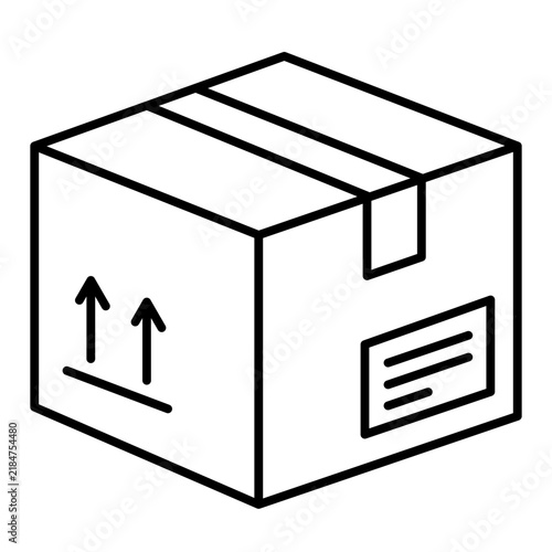 packed box line icon with editable stroke