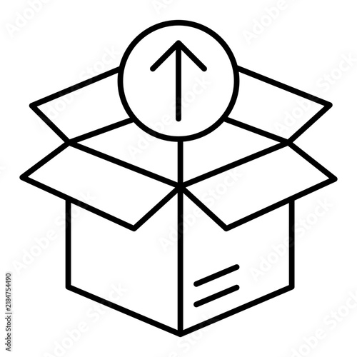 unpacking line icon with editable stroke
