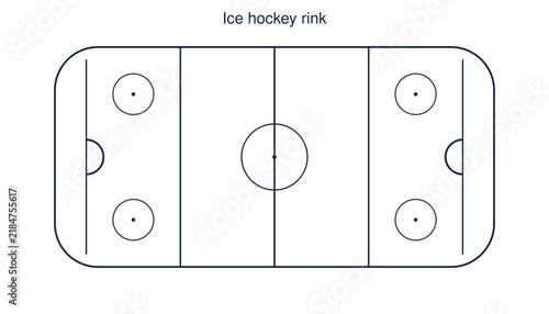Ice hockey rink diagram with markings