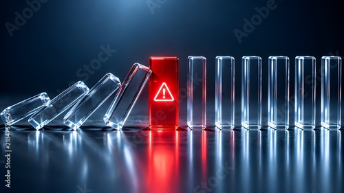 Obraz w ramie Domino Effect Warning