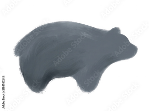 Silueta de oso pintada a mano en estilo artístico