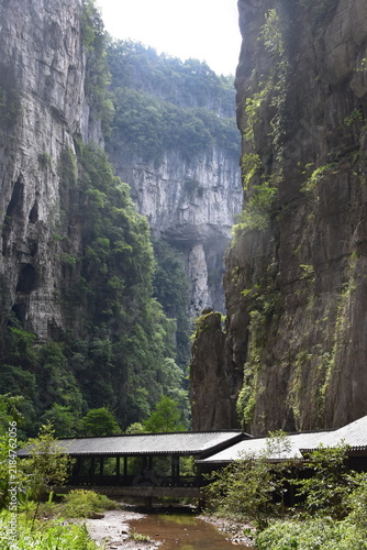 waterfall in the mountains