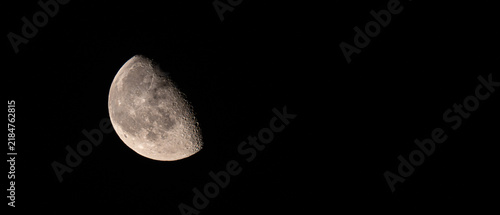 Photography Waning gibbous moon and craters at night