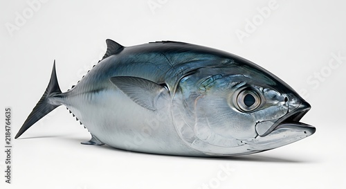 Fresh Tuna Fish on White Background.