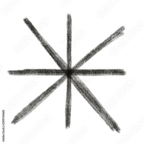 dark hand drawn asterisk starburst