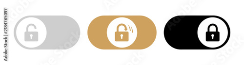 Lock and unlock toggle switch icon set for user interface design with UI element web design security icon