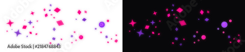 PNG image of Sparkling pink and purple glitter stars, magical glowing confetti particles, vibrant decorative stardust elements for festive celebration design isolated on Transparent Background