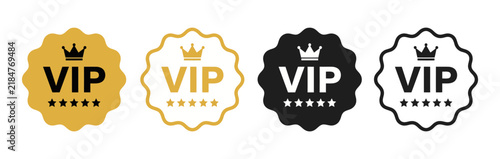 Obraz na płótnie Vip membership badge set with crowns and five stars membership exclusive custome