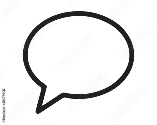 Simple speech bubble outline icon for communication and messaging with communication dialogue interface feedback isolated minimalist illustration template silhouette application conversation