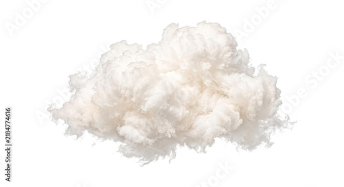 Canvastavla Fluffy white cloud-like material isolated on a clean white background