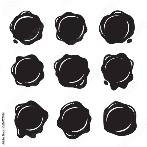 set of wax seal good for icon, symbol, element design, silhouette design, etc