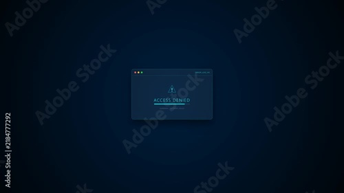 Access Denied Cyber Security Error Message HUD Interface Motion Graphics Background Loop