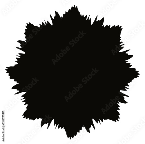 dark rough paint splash shape isolated abstract design