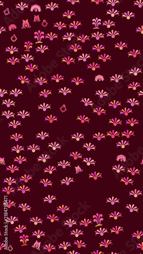 Foto Stylized floral seamless pattern in pink and orange