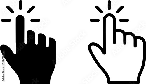 Pointing hand silhouette with starburst effect Vector Design