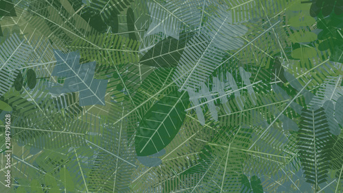 Procedural background of Winter Evergreen Leaves Mix
