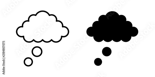 Photography Think Bubble icon shows a thought or idea emerging from a person's mind, often associated with thinking and imagination