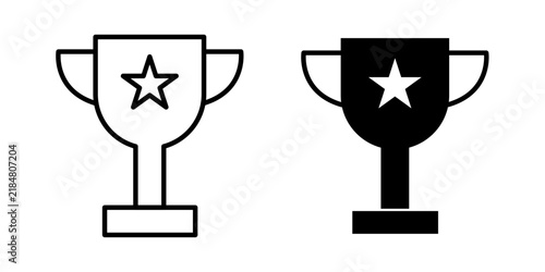 Bild auf Leinwand Trophy icon shows an award or prize given for achievement, victory, excellence, or outstanding performance