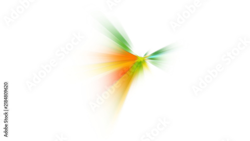 Vibrant Green and Orange Light Rays Burst