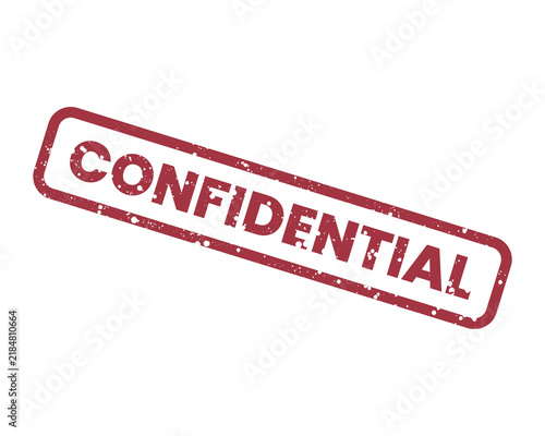 white background confidential text stamp.