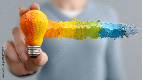 hand holding a light bulb
