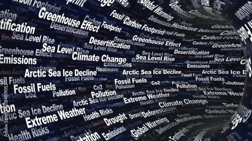 CLIMATE CHANGE Keywords Animation on Tunnel Walls, Background, Loop
