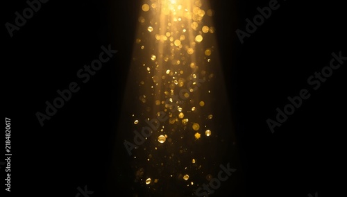 Golden Sparkles Under Spotlight