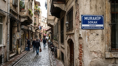 Charming Cobblestone Alleyway In Historic Istanbul
