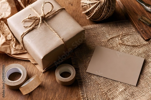 Sustainable small business packing flat lay
