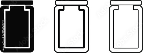 Small sachet icon in silhouette, bold outline, and line art styles for packaging, product labeling, and retail design.