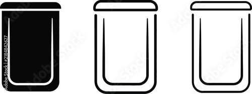 Small sachet icon in silhouette, bold outline, and line art styles for packaging, product labeling, and retail design.