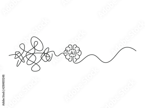 Abstract vector line art drawing. Minimalist one line drawing. Continuous line illustration, contour, doodle, sketch, outline, graphic element symbol