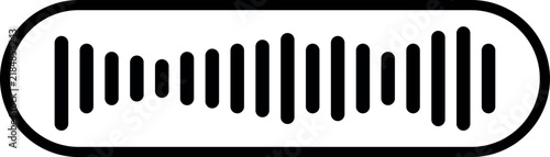Audio sound wave recording capsule bar line icon vector illustration