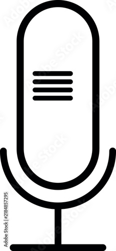 Voice recording studio microphone line icon vector illustration
