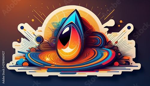 eye catching digital sticker representing swift market ascendancy and widespread current popularity ideal for illustrating rapid growth and dynamic online content