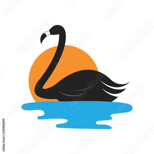 Flamingo logo design vector illustration