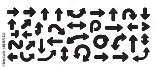 Comprehensive collection of black arrow icons and path indicators isolated on transparent background.